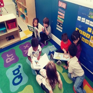 Children Reading and Socializing